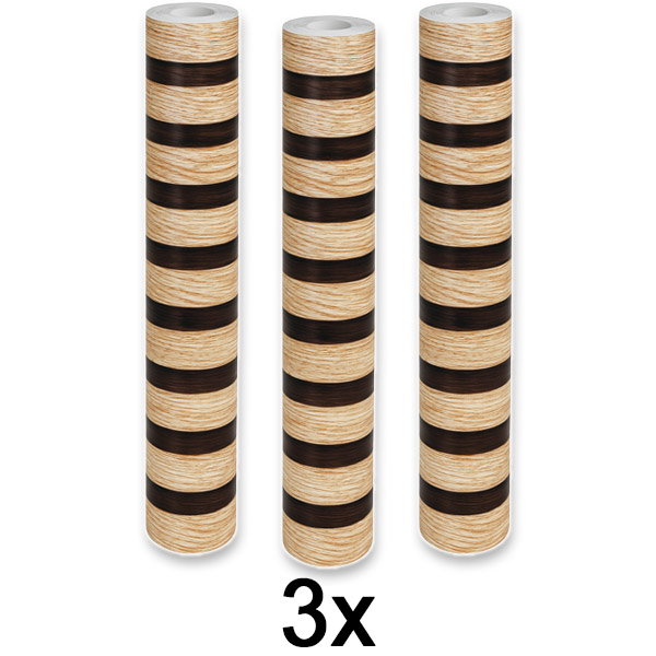 3x Autocolant elegant pentru perete cu aspect de lemn | LINEWALL